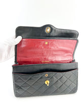 Chanel Vintage Black Quilted Lambskin Dual Tone Double Flap