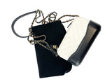Chanel Small Black White Chevron Aged Calfskin Gabrielle Hobo