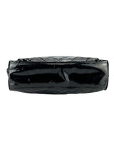 Chanel Black Quilted Patent Leather Front Pocket Tote
