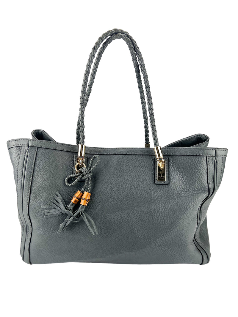 Gucci Medium Gray Pebbled Bella Tote