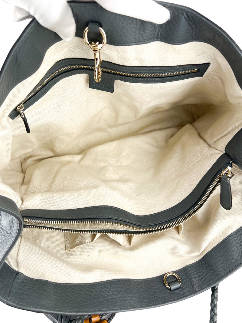 Gucci Medium Gray Pebbled Bella Tote