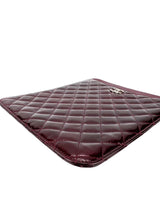 Chanel Burgundy Quilted Patent iPad Case
