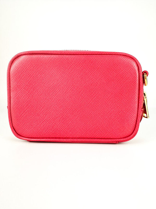 Prada Peony Saffiano Leather Mini Camera Crossbody Bag
