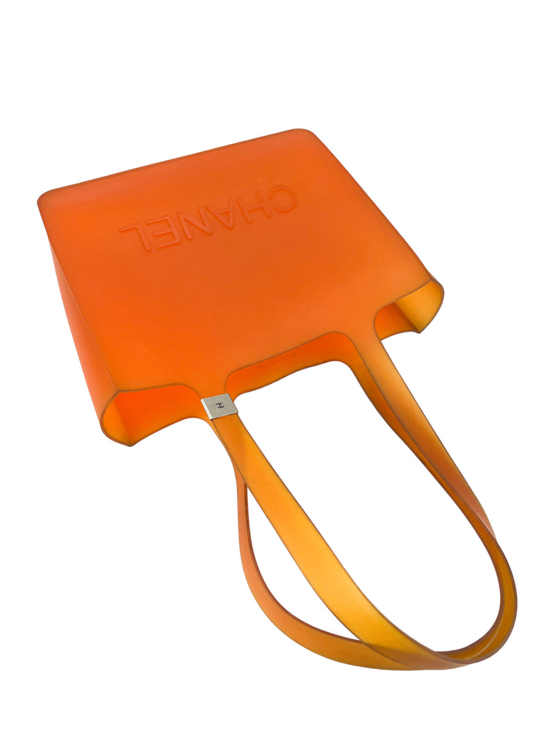Chanel Orange Translucent Silicone Jelly Tote