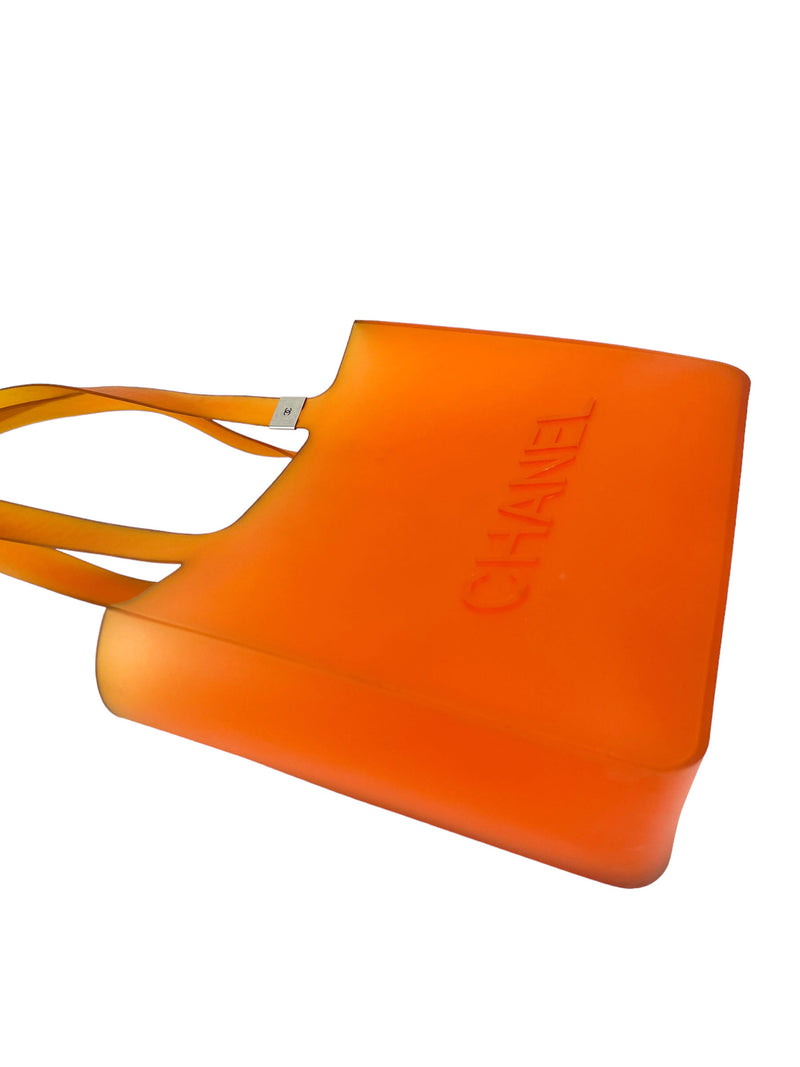 Chanel Orange Translucent Silicone Jelly Tote