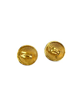 Chanel Vintage Gold Tone Round Clip On Earrings
