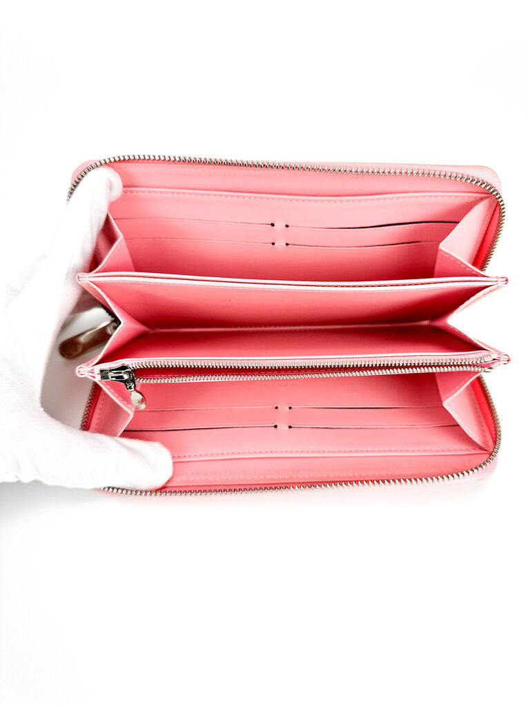 Louis Vuitton Red Pink Vernis Leather Jungle Long Zippy Wallet