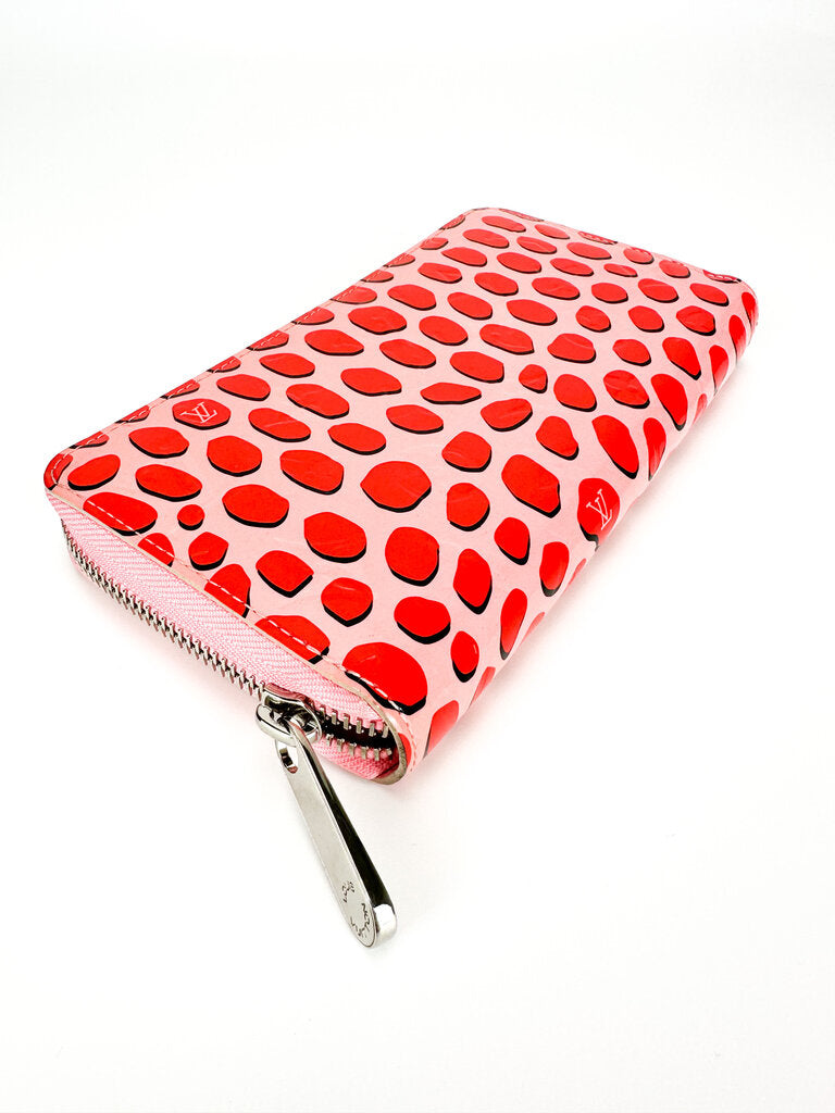 Louis Vuitton Red Pink Vernis Leather Jungle Long Zippy Wallet