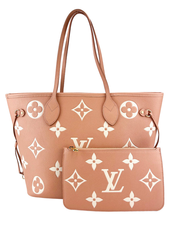 Louis Vuitton Blush Pink And Cream Empriente Giant Neverfull MM w/ Pouch