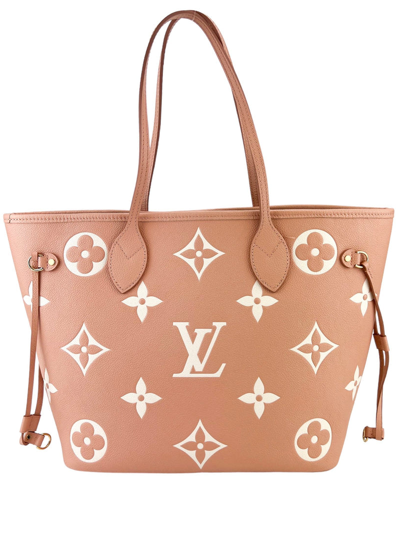 Louis Vuitton Blush Pink And Cream Empriente Giant Neverfull MM w/ Pouch