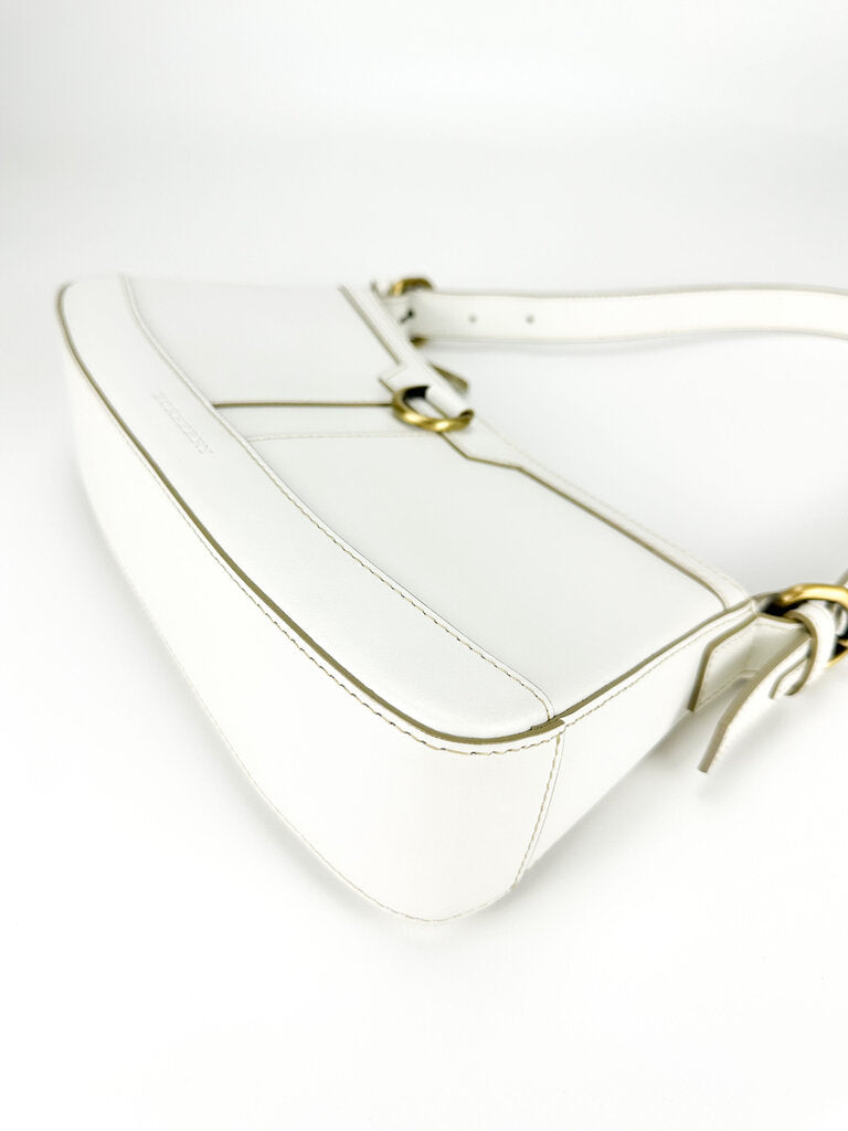 Burberry White Boxcalf Leather Shoulder Bag