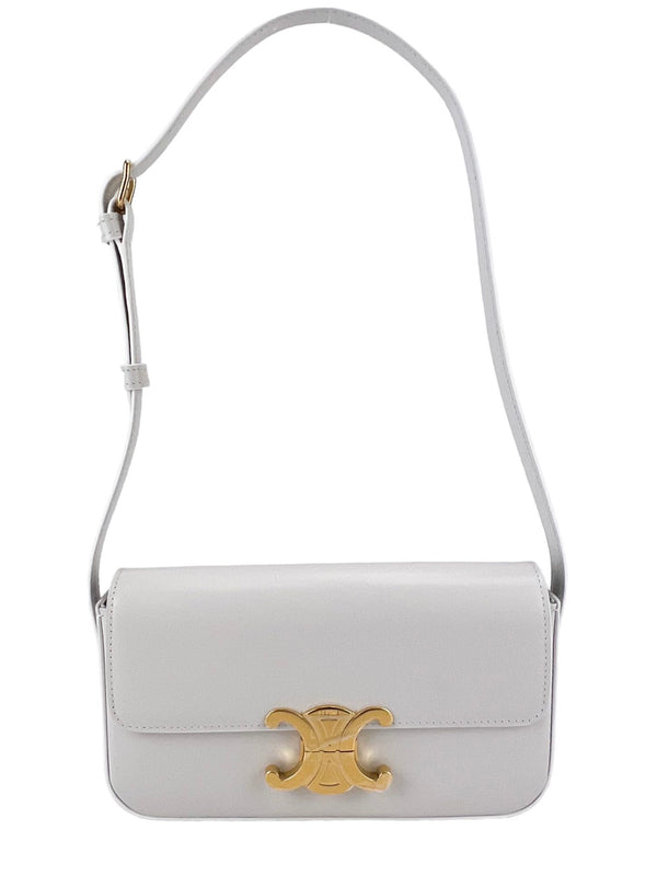 Celine White Triomphe Shoulder Bag (FULL SET)
