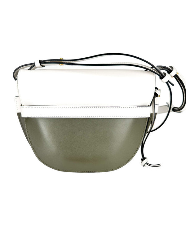 Loewe White Grey Leather Gate Crossbody Bag