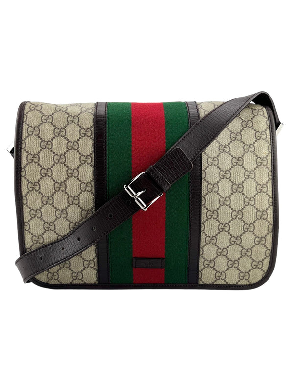 Gucci Brown Supreme Web Messenger Bag