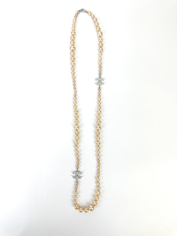 Chanel Coco Long Pearl Necklace (Full Set)