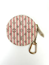 Louis Vuitton Pink Stripe Mini Lin Key Case