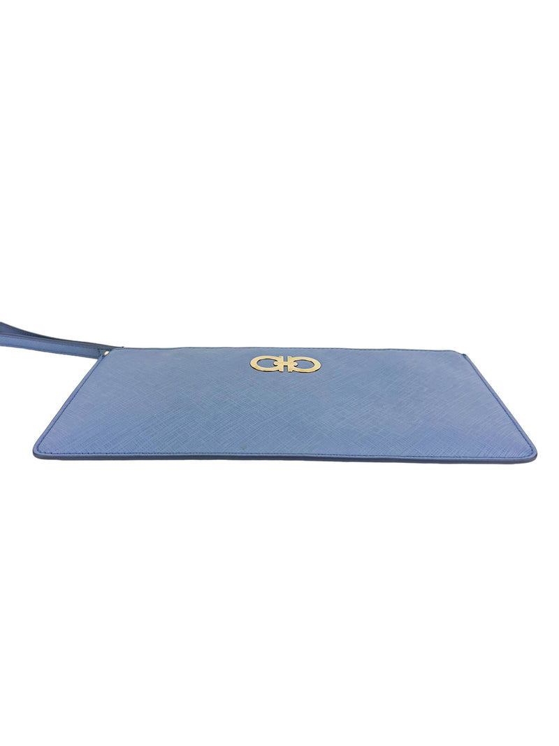 Salvatore Ferragamo Blue Wristlet