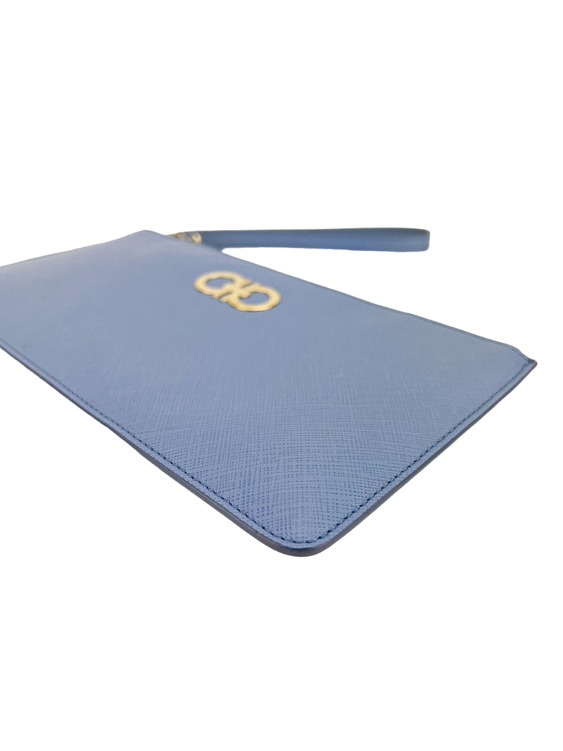 Salvatore Ferragamo Blue Wristlet