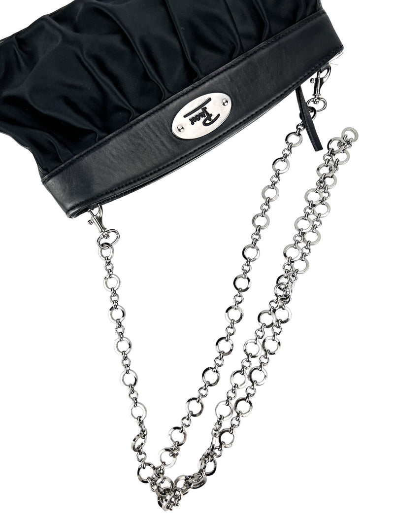 Pucci Black Silk Chain Occassion Crossbody