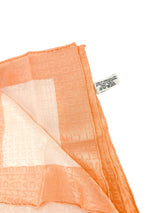 Chanel Orange Silk Logo Scarf
