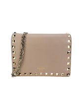 Valentino Taupe Rockstud Wallet On A Chain W/ Duster