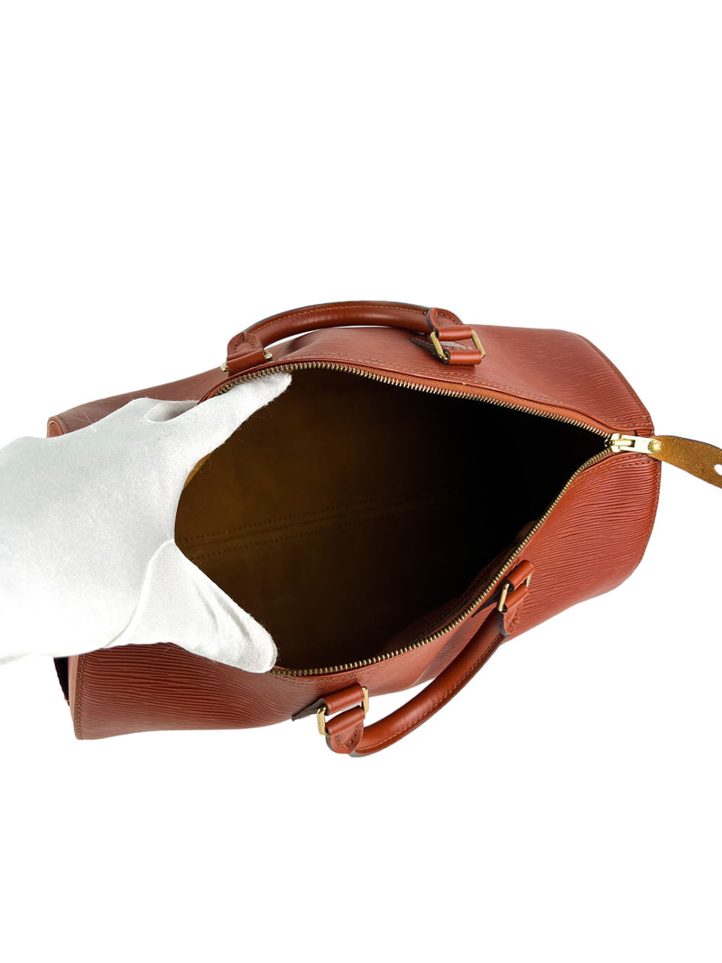 Louis Vuitton Cognac Epi Speedy 35