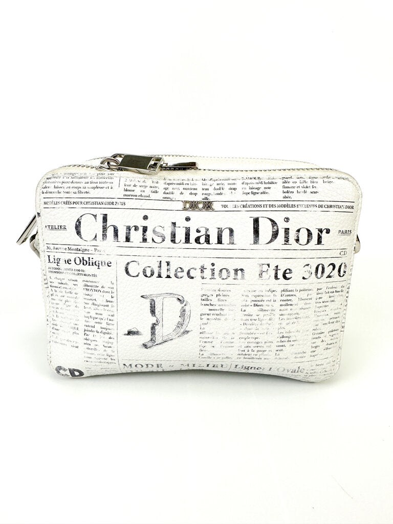 Christian Dior Daniel Arsham Newspaper Print Crossbody
