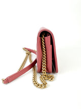 Chanel Pink Quilted Lambskin Boy Wallet On Chain WOC