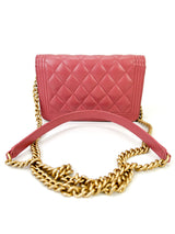 Chanel Pink Quilted Lambskin Boy Wallet On Chain WOC
