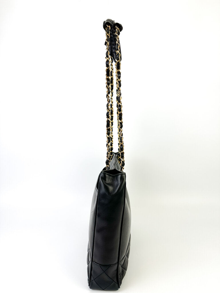 Chanel Black Calfskin Chain Shoulder Bag