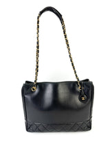 Chanel Black Calfskin Chain Shoulder Bag
