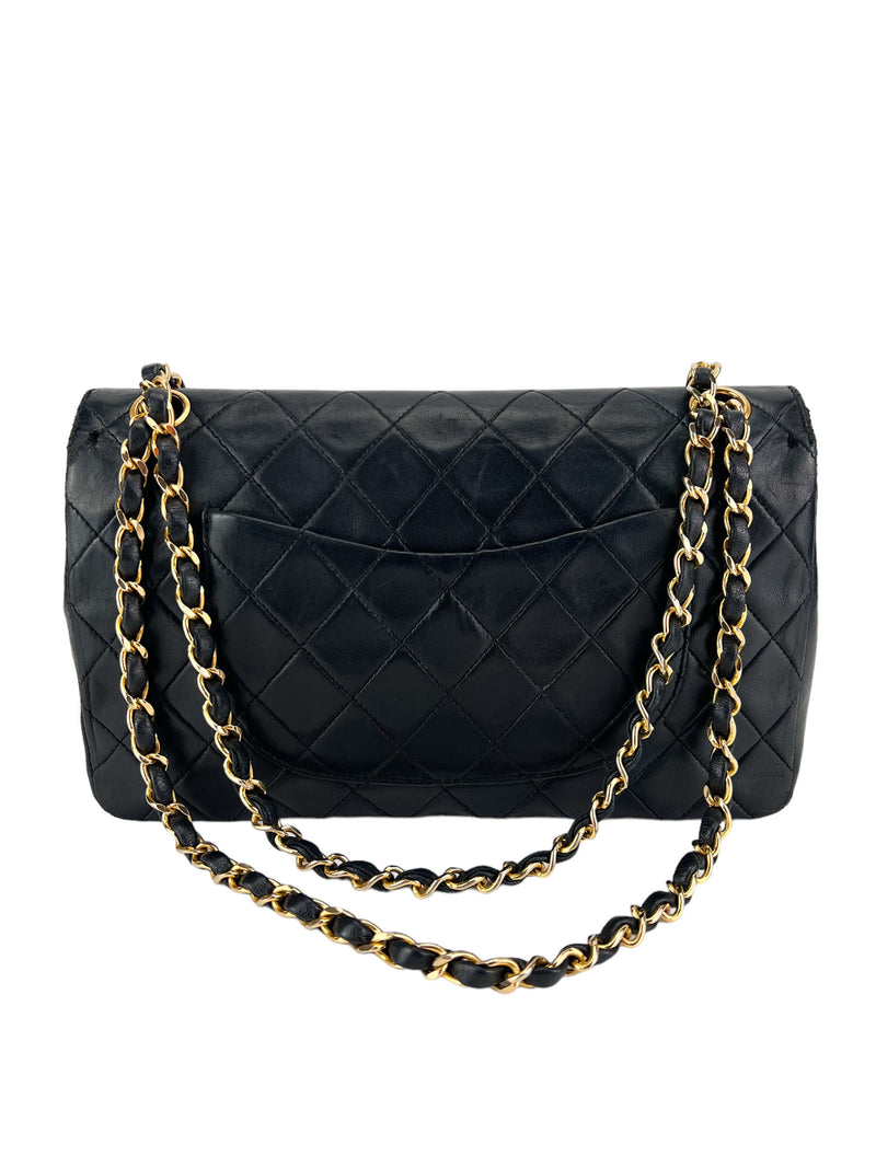 Chanel Vintage Medium Black Quilted Lambskin Double Flap