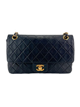 Chanel Vintage Medium Black Quilted Lambskin Double Flap