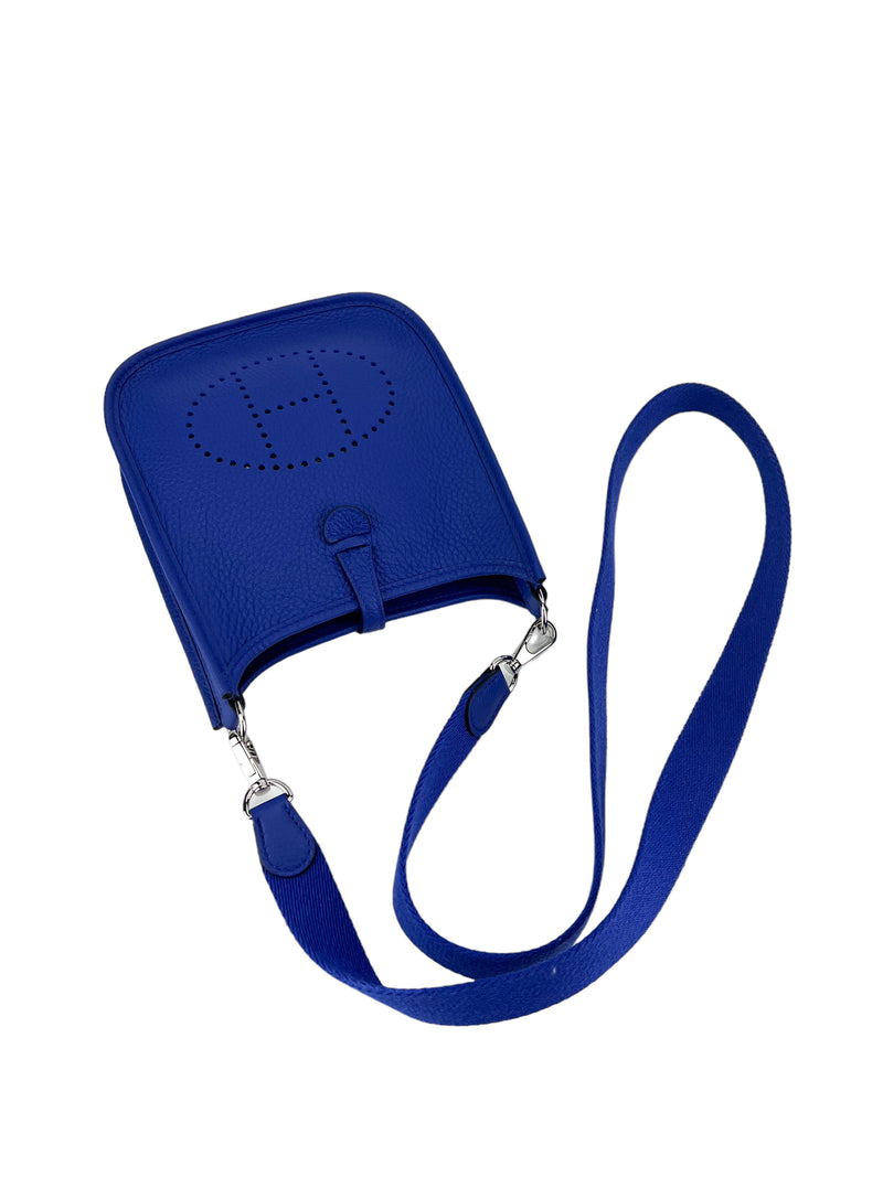 Hermes Bleu Royal Clemence Evelyne Crossbody TPM (FULL SET