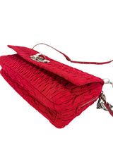 Miu Miu Red Quilted Crystal Cloque