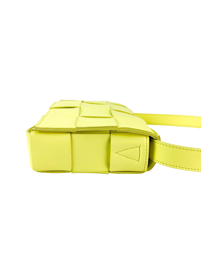 Bottega Veneta Maxi Lantern Yellow Lambskin Intrecciato Cassette