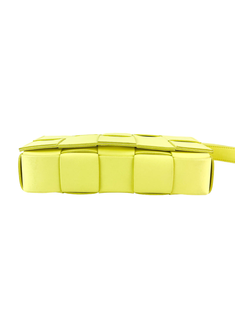 Bottega Veneta Maxi Lantern Yellow Lambskin Intrecciato Cassette