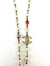 Chanel Coco Long Faux Pearl and Swarovski Crystal Necklace