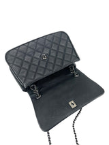 Chanel Black Quilted Caviar Frame in Chain Flap