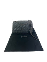 Chanel Black Quilted Caviar Frame in Chain Flap