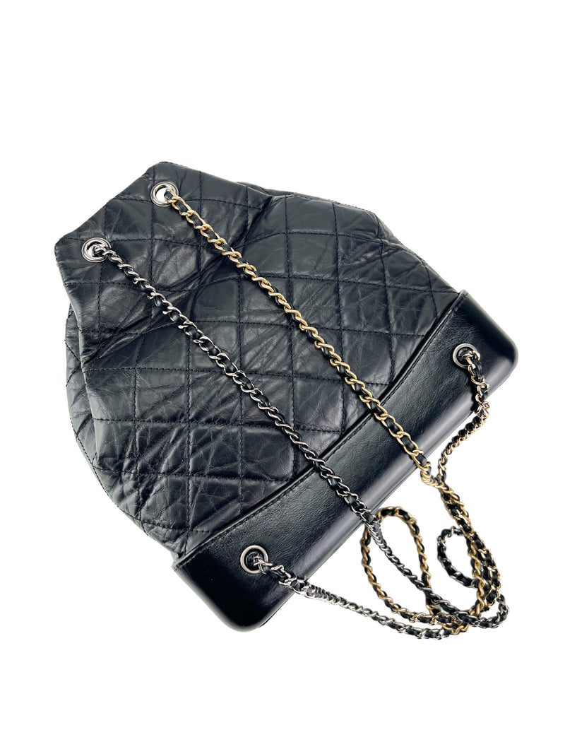 Chanel Small Black Calfskin Gabrielle Backpack