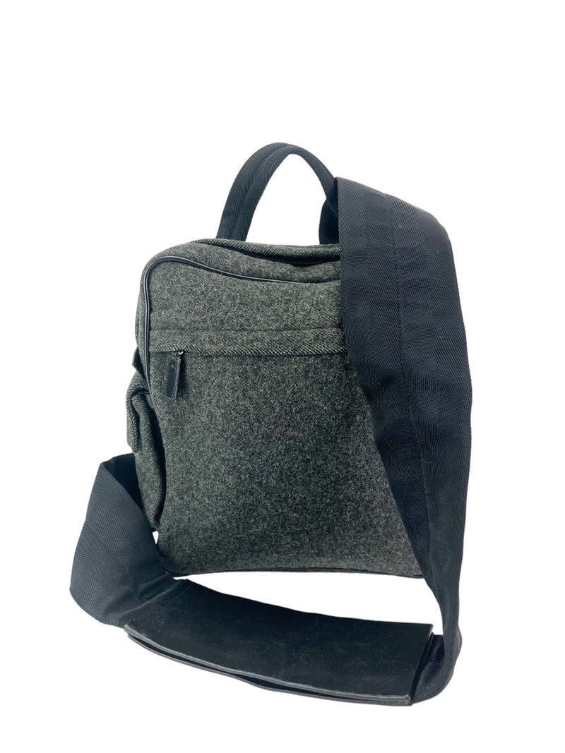 Prada Grey Wool Sling Bag
