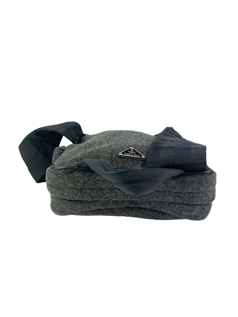 Prada Grey Wool Sling Bag