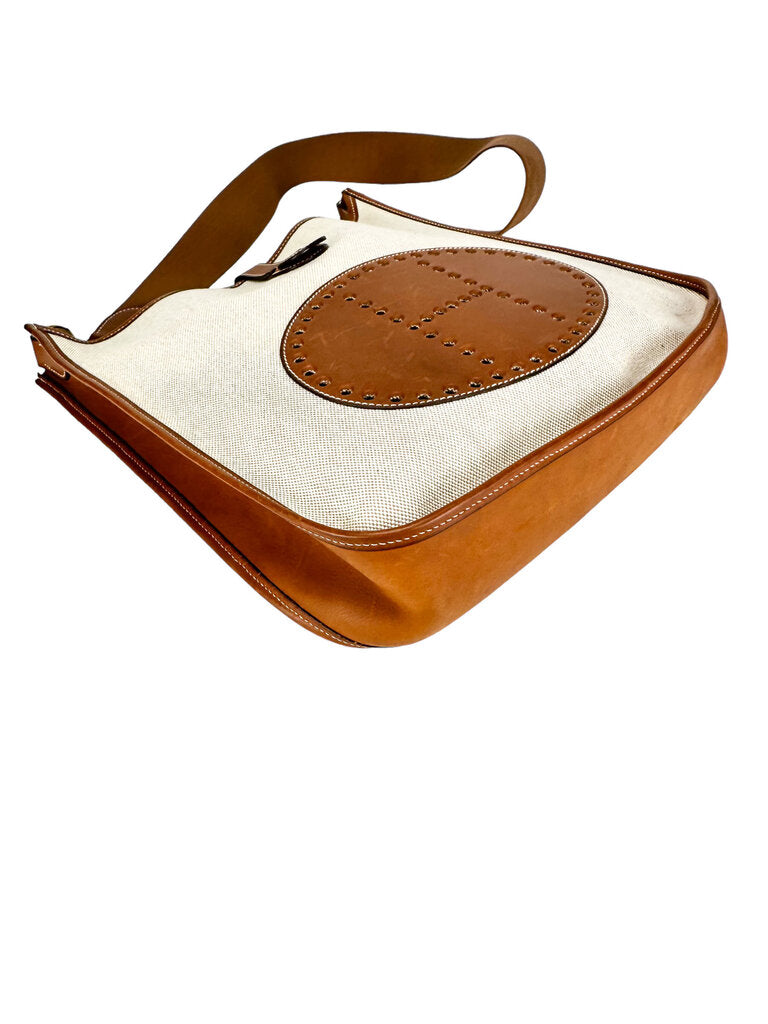 Hermes Beige Canvas Toile Evelyne PM