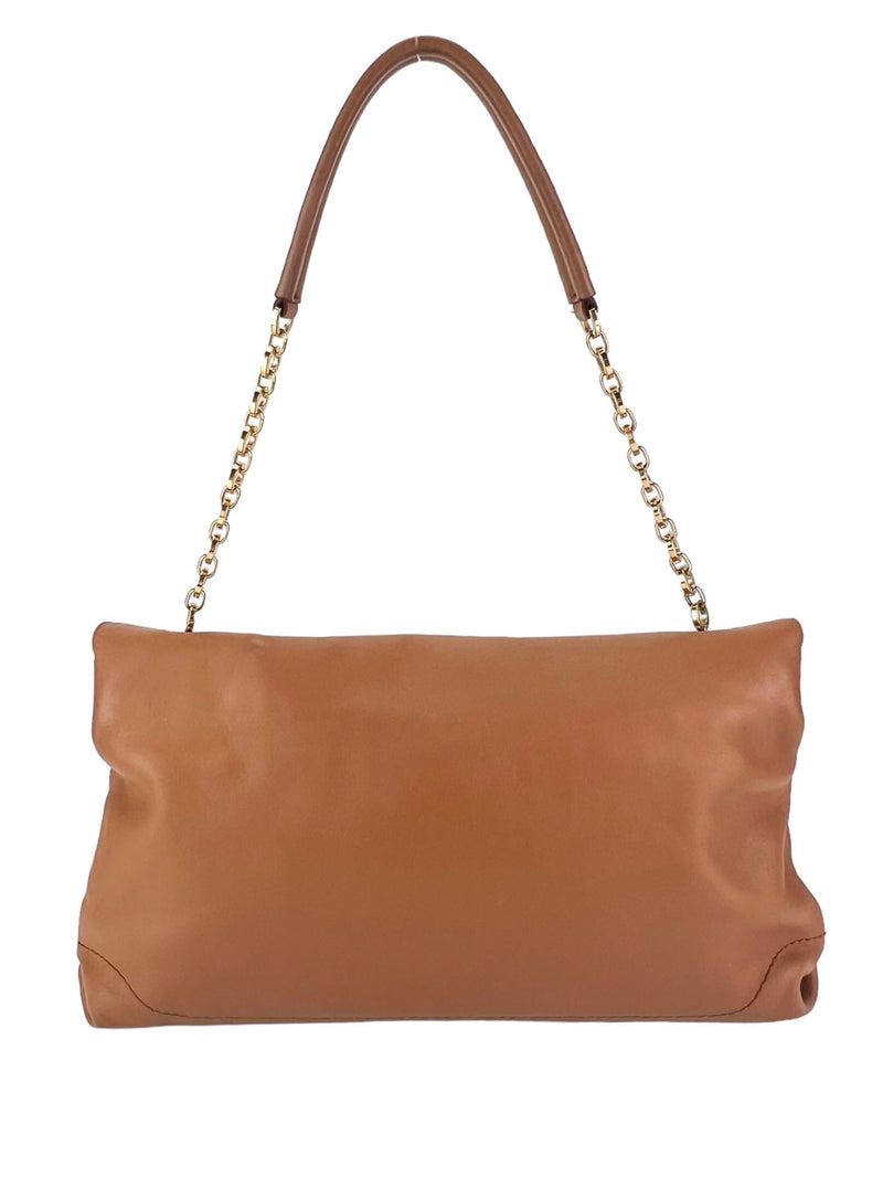 Salvatore Ferragamo Camel Calfskin Shoulder Bag