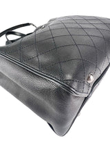 Chanel Black Caviar Stitched Hamptons Tote