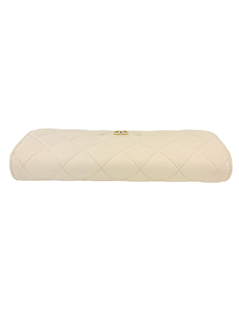 Chanel Cream Quilted Caviar Long Wallet (FULL SET) – Season 2 Consign