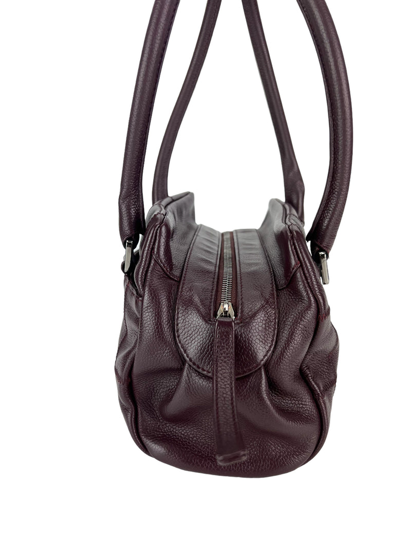 Chanel Dark Purple Caviar Bowler Bag