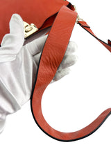 Valentino Dark Orange Calfskin Rockstud Flip Lock Messenger