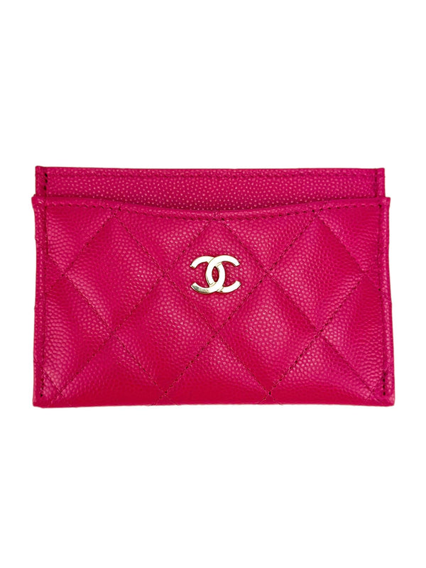 Chanel Pink Caviar Card Case W/ Box
